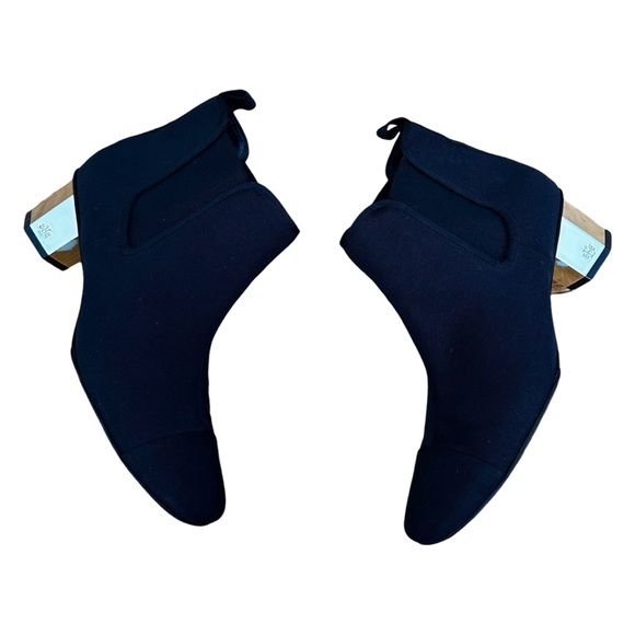 Tory Burch Regina Ankle Boot Black Gold Size 7.5 - Picture 2 of 12